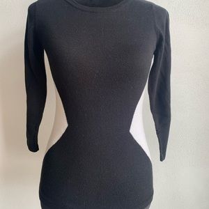 Black and White Geometric/Striped Sweater